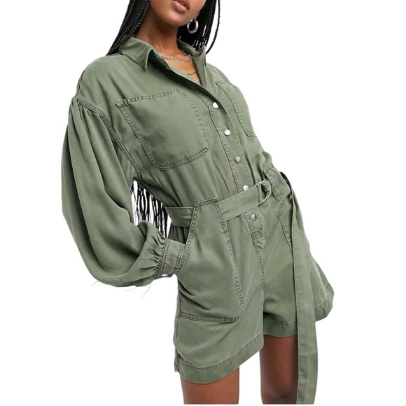 All Saints Pants - ALL SAINTS | Jess Long Sleeve Shorts Jumpsuit